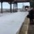 Schnee am Bahnsteig